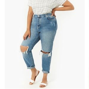 In Stock! NEW Distressed High Rise Mom Jeans